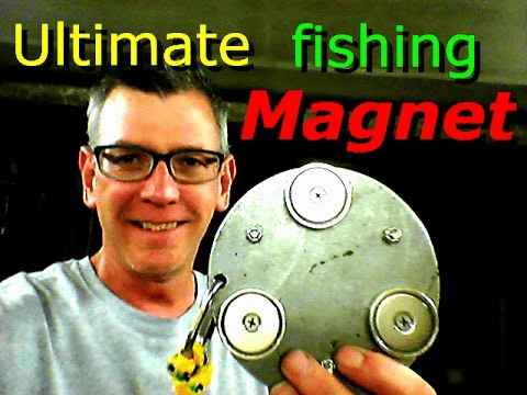 oboustranná pomůcka na magnet fishing vyrobená z úchytů