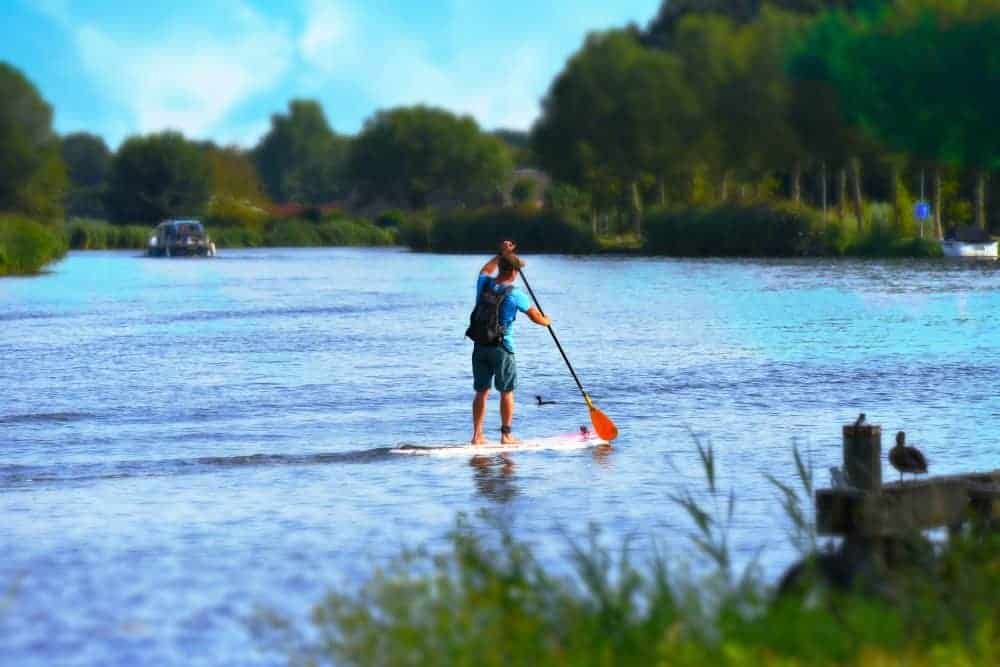 paddleboarding